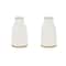 Set of 2 White Porcelain Contemporary Vase, 7" x 12"